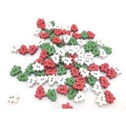 50 pièces 2 trous arbre de noël boutons en bois pour la couture artisanat de Scrapbooking
