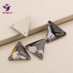 YANRUO – Strass en cristal diamant noir 3270 Triangle en verre coudre sur des vêtements Strass