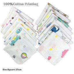 Serviette menstruelle double couche en coton pour bébé mini dessin animé serviettes pour le visage