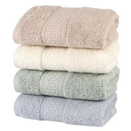 Serviette douce en coton multicolore 34x74cm couleur unie pour salle de bain maison