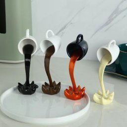 Tasse à café flottante en résine Sculpture d'art en 3D en suspension décoration pour la maison et