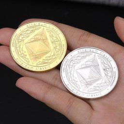 Pièce commémorative en métal plaqué Ethereum décoration de fête à la maison cadeau d'art fongique