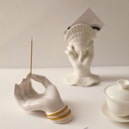 Insert d'encens en céramique émaillée à changement de four Eva innovant tridimensionnel