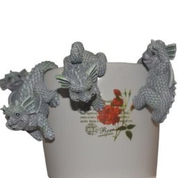 Statues de Dragon en résine 4 pièces pendentif créatif ornement de jardin Pot de fleur Art