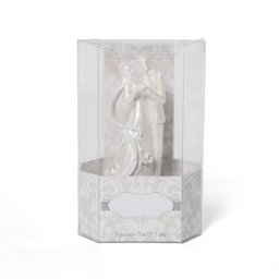 Resin Bride and Groom Figurines Dancing Shape White Wedding Cake Topper for Wedding Parties Home