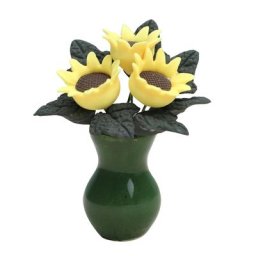 Mini bonsaï de fleur Miniature 1:12 maison de poupée tournesol Mini poupée en pot Sculptures de