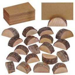 Décoration rustique de mariage porte-cartes en bois porte-cartes en forme de pierre porte-nom Table