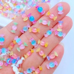 Figurines en résine bonbon brillante Mini 4x10mm artisanat ornement Flatback fabrication de