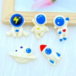 Mini cabochons en résine à dos plat série spatiale mignonne scrapbooking bijoux à bricoler