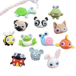 Scrapbook en résine à dos plat 10 pièces mignon dessin animé série animaux embellissement de