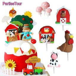 Décoration de gâteau en forme d'animaux de ferme garniture de gâteau en forme de vache de mouton