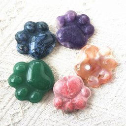 Pierre précieuse naturelle sculptée à la main avec patte d'ours pierre précieuse de guérison agate