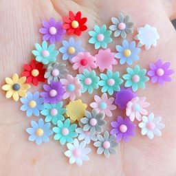 Mini cabochon à dos plat mélange de fleurs artisanat vêtements bricolage accessoires de