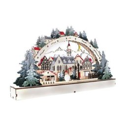 Lumière LED lumineuse pour Village de noël décor de maison bureau ornements en bois