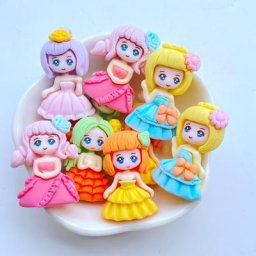 Ornement à dos plat en résine de la série Princesse Mini Little Girl bijoux à ongles mignons