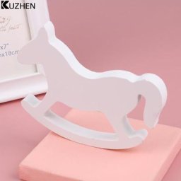 Figurines et Miniatures en bois blanc cheval à bascule troie ornement de mariage décoration de