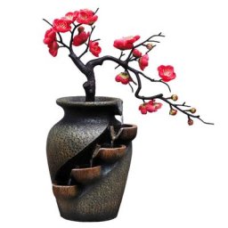 Vase de plantes de jardin créatif artisanat en résine fontaine de cascade ornement de bureau