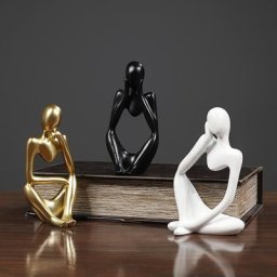Statue abstraite en résine figurine de penseur décor de bureau à domicile pour étagère artisanat