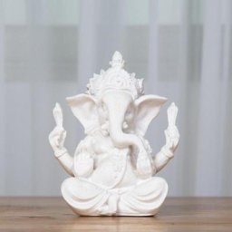 Statue d'éléphant de bouddha Ganesha en grès faite à la main figurine d'éléphant sculpture