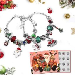 Bracelet à breloques avec calendrier de l'avent Kit de fabrication de bijoux compte à rebours de