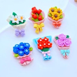 Mini bouquet de fleurs simulées pour scrapbooking cabochons en résine à dos plat accessoires de