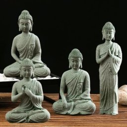 Mini Figurines bouddhistes bouddhistes tibétaines Statue en résine de bouddha ornement de voiture