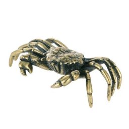 Petite Statue de crabe en laiton massif ornements en cuivre faits à la main Figurines miniatures
