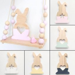 Interrupteur lapin en bois pour décoration de chambre de bébé fille figurine de décor de chambre