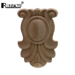 Applique d'Angle en Bois Sculpté Calculs Floraux Naturels Figurines Décoratives en Bois