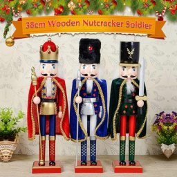 Figurine de soldat roi casse-noisette en bois 38CM décoration de noël ornement artisanal