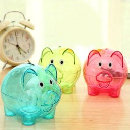 Tirelire en plastique transparent pour pièces de monnaie boîte d'économie d'argent tirelire en