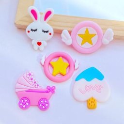 Lapin mignon série Popsicle PVC colle flexible dos plat embellissement de scrapbooking