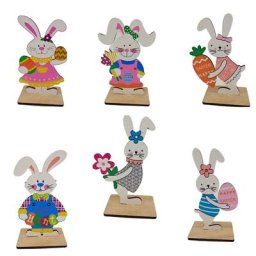 Lapin de pâques en bois multi-types 1 pièce décorations de Table maison pour joyeux pâques