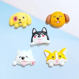 Mini tête d'animal de dessin animé mignon cabochon à dos plat en résine accessoires