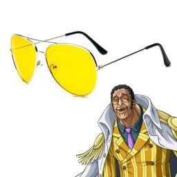 Anime Characters Cosplay Lunettes Lunettes de soleil jaunes Accessoires de lunettes Bleu marine