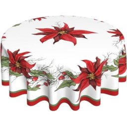 Nappe ronde de fleur de Noël lavable et réutilisable couverture de gril de table décoration de