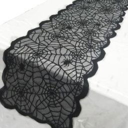 Chemin de table en toile d'araignée décoration de fête d'Halloween couverture de gril dentelle