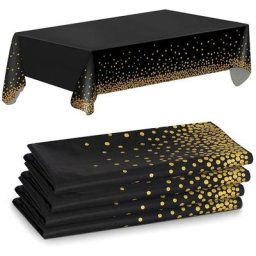 Nappes en PEVA pour tables rectangulaires couvertures de table de poulet confettis à pois dorés