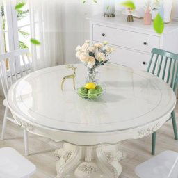 Nappe ronde en plastique PVC souple transparent imperméable à l'huile couverture de table manteau