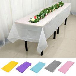Nappe de poulet en plastique couverture de table rectangulaire solide blanc rose mariage fête