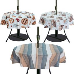 Nappe ronde imperméable avec fermeture éclair et trou pour parapluie 100% Polyester de haute