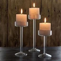 Bougeoir grand en verre Transparent bougeoir support de Table pièce maîtresse pour la maison