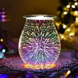 Lampe d'aromathérapie 3D veilleuse feux d'artifice exquis prévient la fonte chauffe-eau