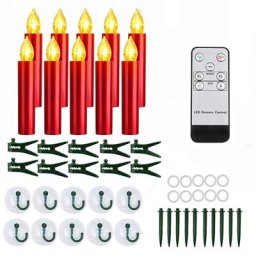 Lampe à bougie LED de luxe pour la décoration d'arbre de Noël minuterie télécommande flamme