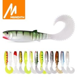 MEREDITH – Leurre Cannibal Queue Courbée Souple pour Alose et Bar Menés Appâts Souples Leurres en