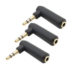 3Pcs à Angle Droit 3.5mm Mâle à Femelle Adaptateur Convertisseur Casque Audio Stéréo Prise Jack