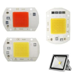 Puce de lampe COB 10W 20W 30W 50W AC 220V perles IC intelligentes bricolage pour projecteur blanc