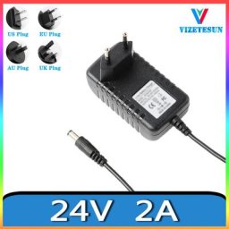 Lampe de photothérapie 24V 2A adaptateur électrique DC 5.5x2.1MM cordon d'alimentation universel
