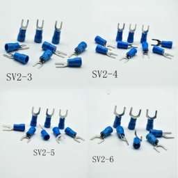 50pcs SV2-3/4/5/6/8 bleu Furcate câble fil connecteur Furcate pré-isolant fourche bêche AWG fil