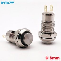 Joli à bouton-poussoir en métal trou de panneau de 8mm mini rond momentané verrouillage tête